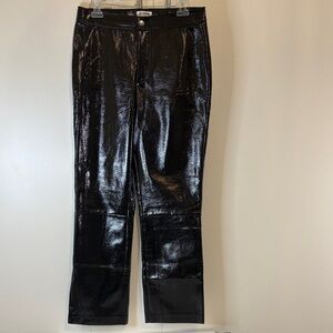 Shiny Black Patent Faux Leather Pants